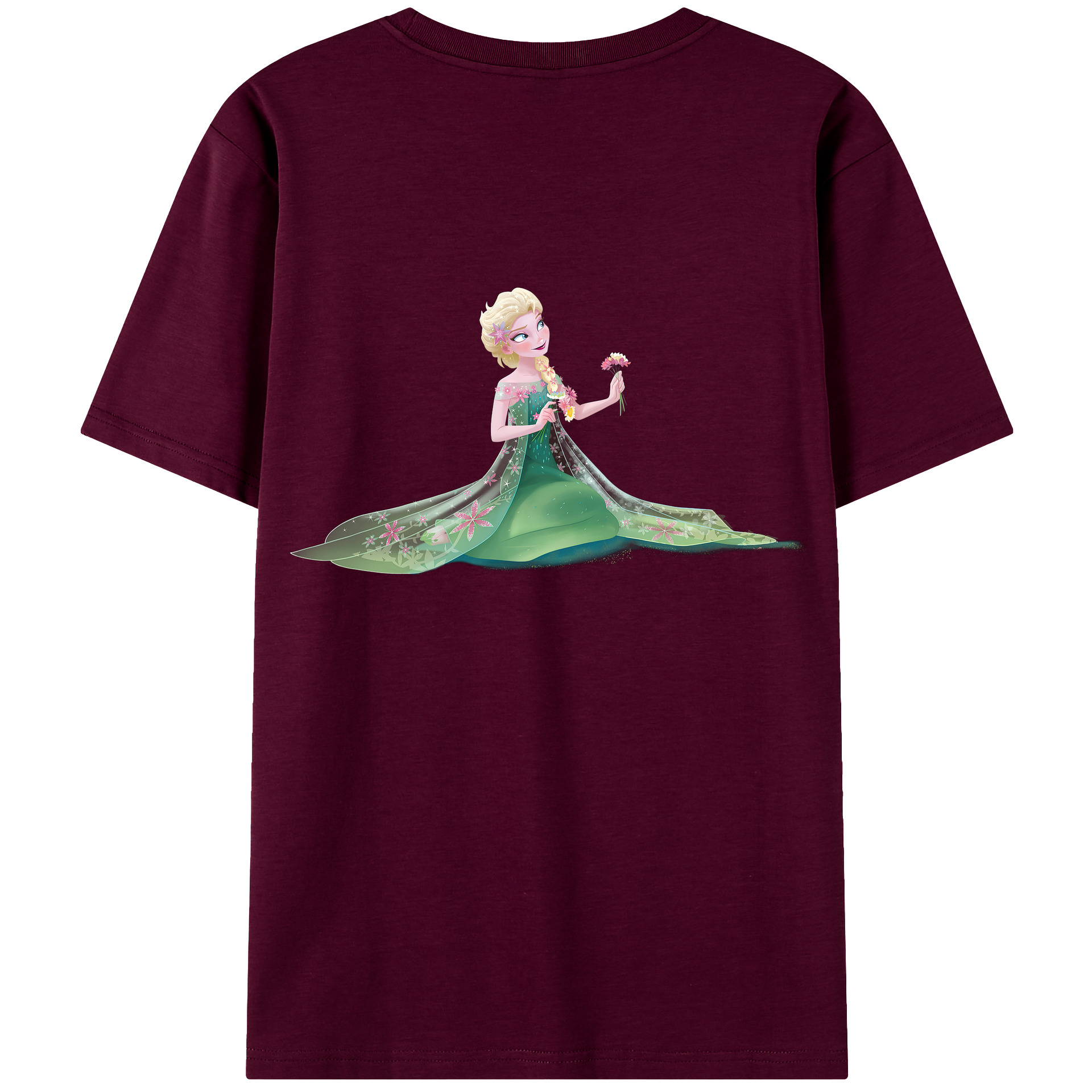 （画像用） アナと雪の女王 アンナ エルサ Frozen Anna Elsa レディース半袖Tシャツ(バックプリント)
